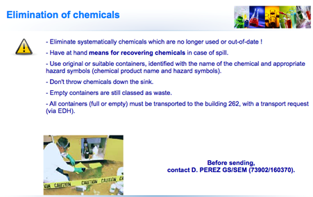 Elimination of chemicals